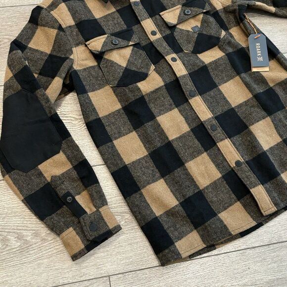 Roark Nordsman Wool Blend Snap Front Flannel Shirt Shacket Gorpcore Winter Med - Picture 2 of 8